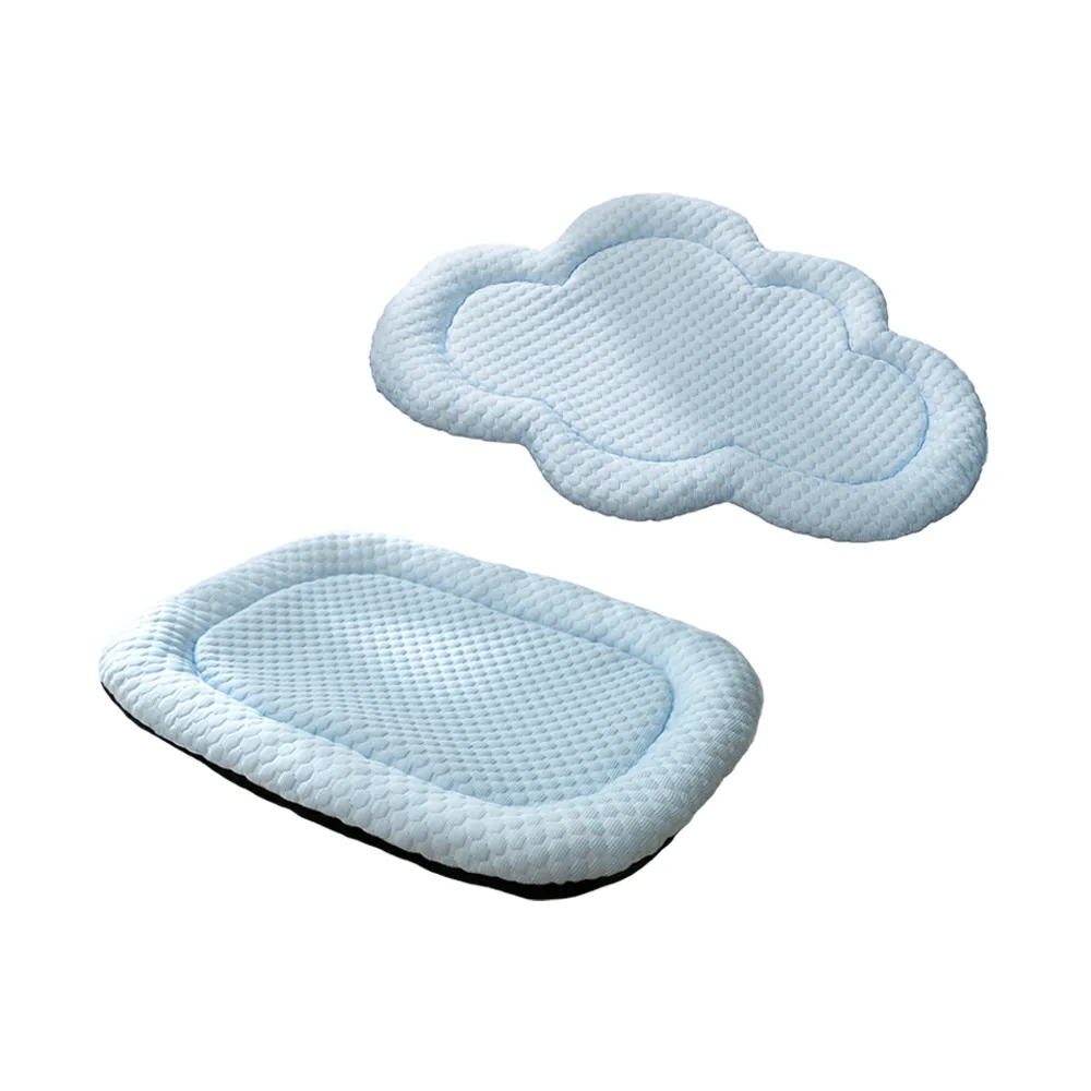 【QHL 酷奇】立體清新雲朵/方形散熱透氣寵物涼感墊-L號(寵物涼感墊/寵物睡墊/寵物床)