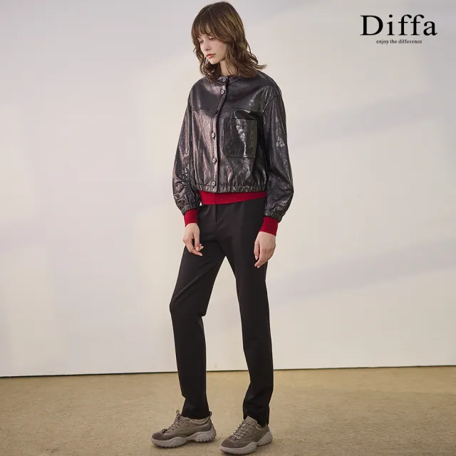【Diffa】後腰彈性織帶長褲-女