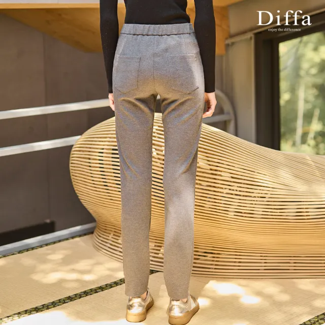【Diffa】後腰彈性織帶長褲-女