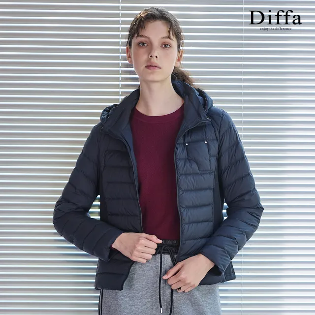 【Diffa】波浪織紋圓領毛衣-女
