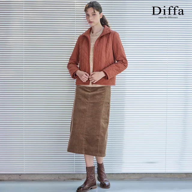 【Diffa】條絨A字長裙-女