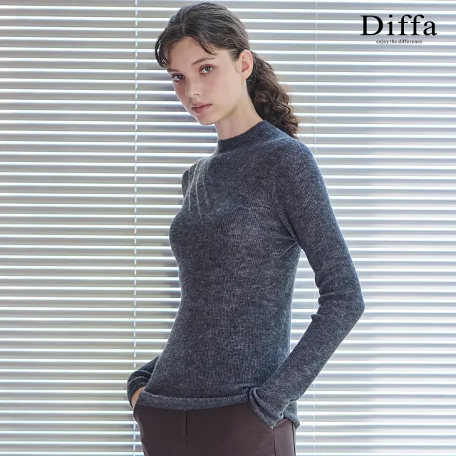 【Diffa】高領無縫毛衣-女