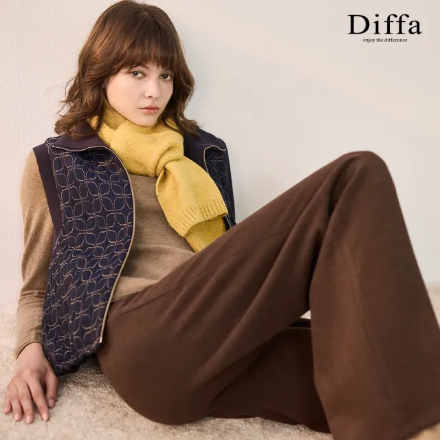 【Diffa】幾何織紋背心式外套-女