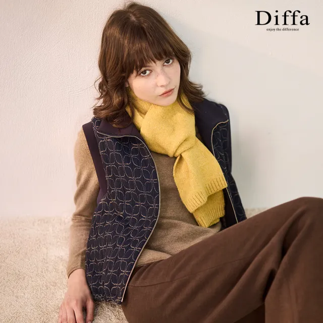 【Diffa】幾何織紋背心式外套-女