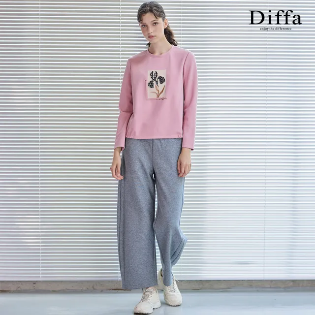 【Diffa】鳶尾花貼布繡針織衫-女