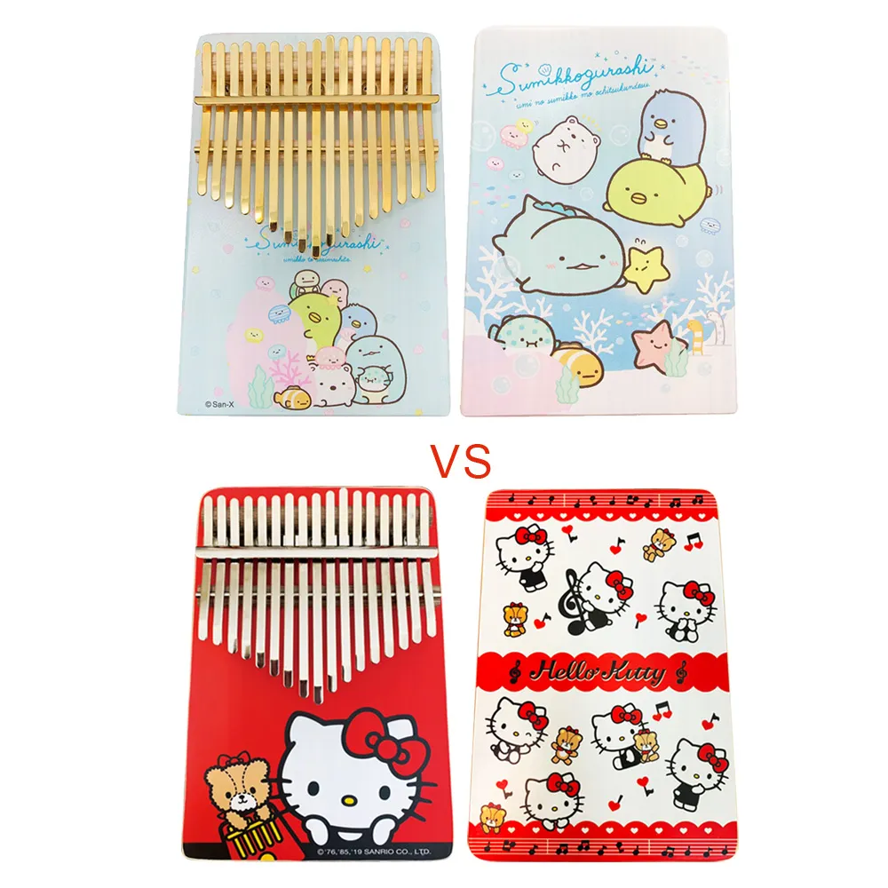 【San-X】買角落小夥伴送 Hello Kitty 雙面彩色 海洋 金色鋼片 Sumikko Gurashi(限量 療癒 拇指琴)