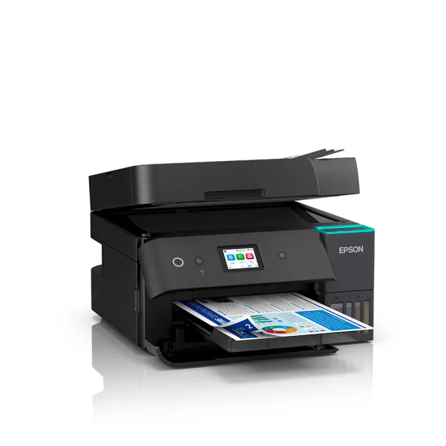 【EPSON】官方直營 搭3組T03Y原廠1黑3彩墨水★L6390 高速雙網傳真智慧遙控連續供墨複合機