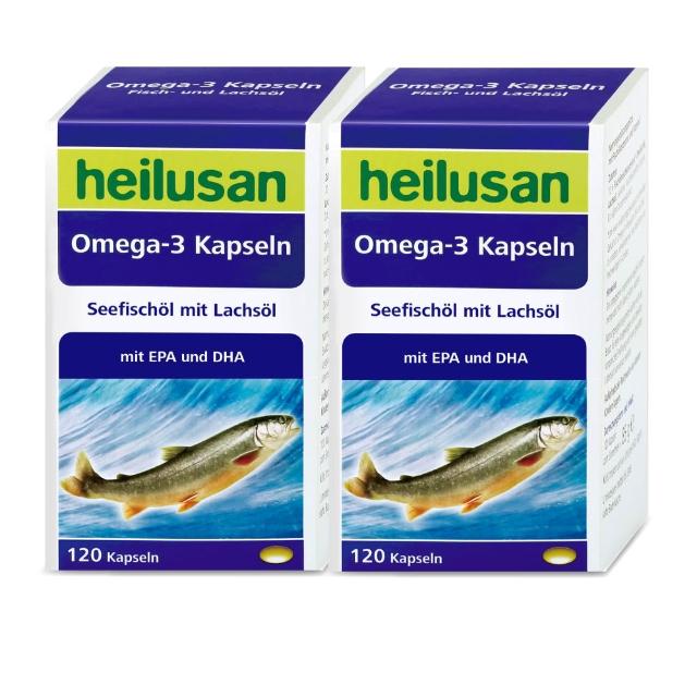 【Heilusan 好立善】純淨深海鮭魚油120粒2盒組(Omega3EPA+DHA小分子蒸餾 無重金屬TG型)