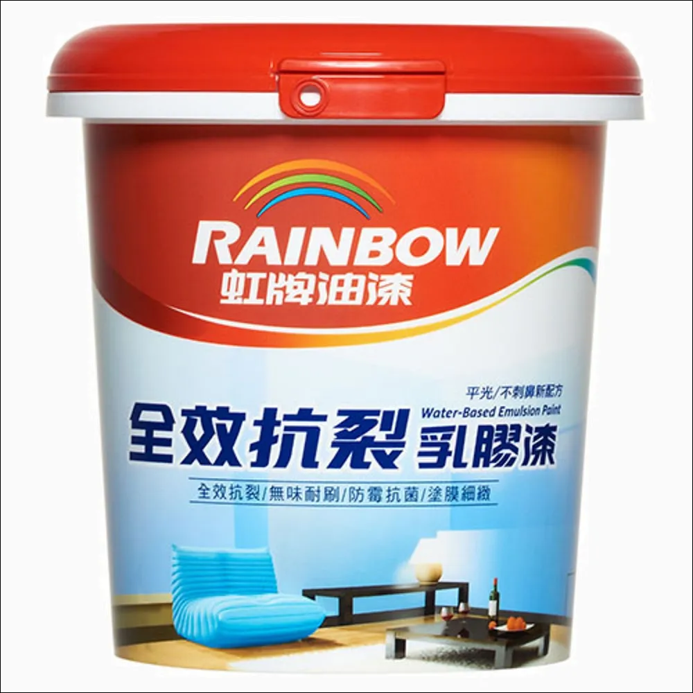 【虹牌】彩虹屋 全效抗裂乳膠漆 白色 1L