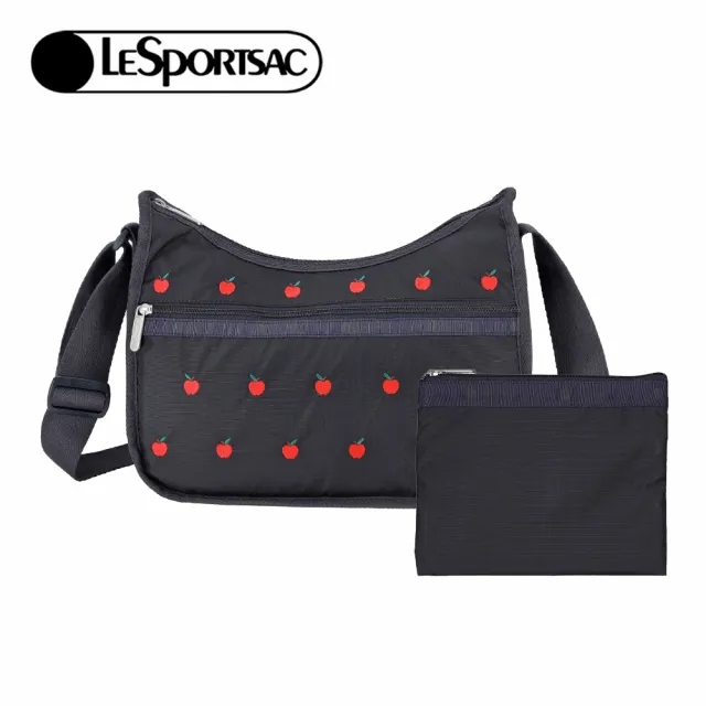 【Lesportsac】2026秋季新品 Classic Hobo 經典斜背包(7520) HG78刺繡紅蘋果