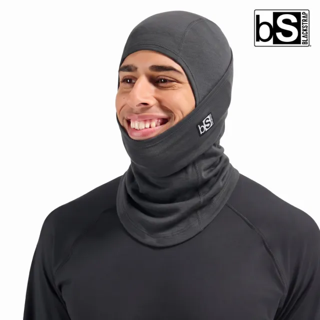 【BlackStrap】素色美麗諾羊毛多功能頭套 Merino Exp Hood 黑色｜UPF50+ 單一尺寸 (適用頭圍約53-60cm)
