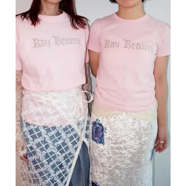 【BEAMS】官方旗艦館 Ray BEAMS / 女裝 水鑽LOGO短袖T恤 Ray40thTW