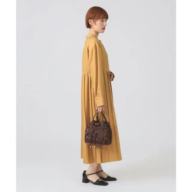 【BEAMS】官方旗艦館 Ray BEAMS / 女裝 打褶 拼接 鑰匙領 洋裝