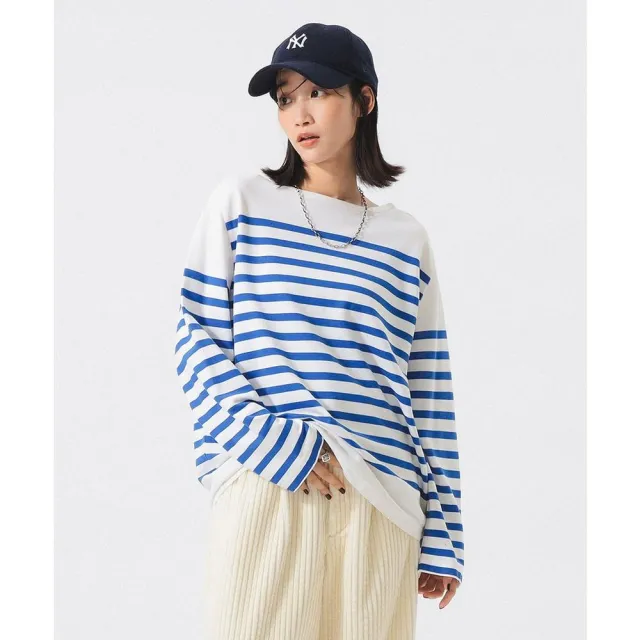 【BEAMS】官方旗艦館 BEAMS BOY / 女裝 海軍 條紋 長袖 Ｔ恤