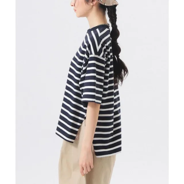 【BEAMS】官方旗艦館 BEAMS BOY / 女裝 橫條紋 BIG 短袖 T恤