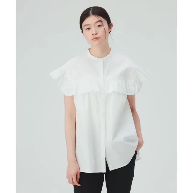 【BEAMS】官方旗艦館 BEAMS HEART / 女裝 立領 荷葉邊 上衣