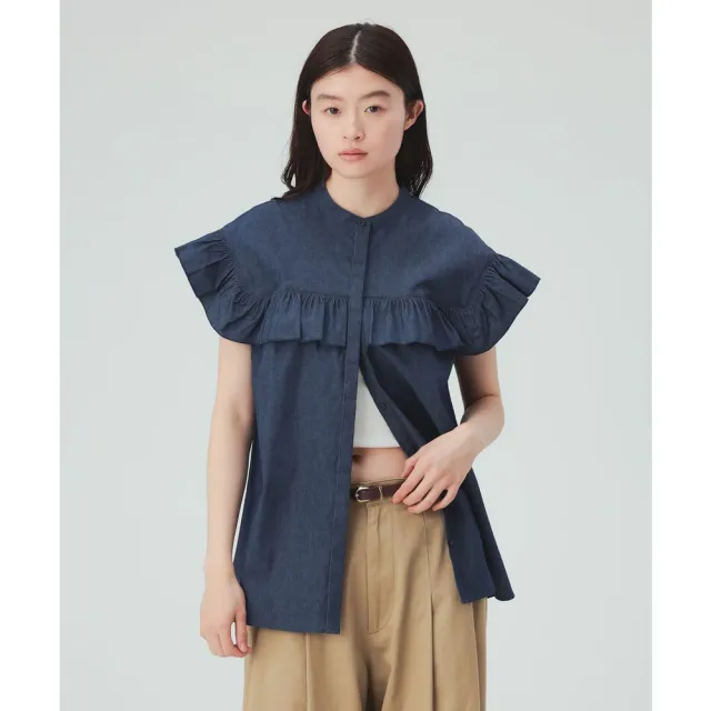 【BEAMS】官方旗艦館 BEAMS HEART / 女裝 立領 荷葉邊 上衣