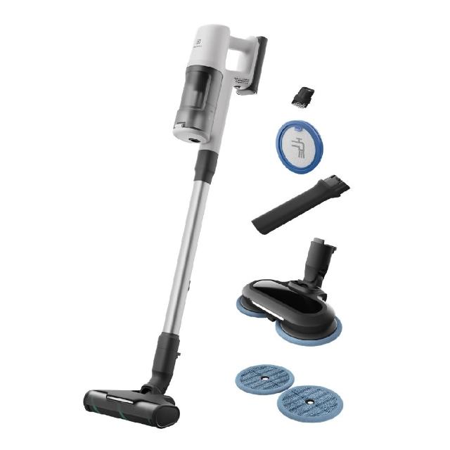 【Electrolux 伊萊克斯】極適家居600無線濕拖吸塵器- 矽砂白(EFP61715)