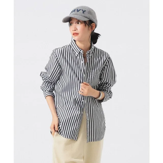 【BEAMS】官方旗艦館 BEAMS BOY / 女裝 直條紋 扣領 長袖 襯衫