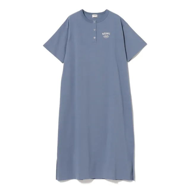 【BEAMS】官方旗艦館 BEAMS HEART / 女裝 微笑 刺繡 亨利領 洋裝