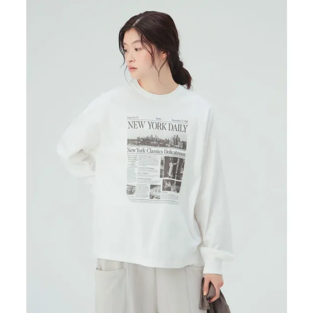 【BEAMS】官方旗艦館 BEAMS HEART / 女裝 混紡 照片 長袖 T恤