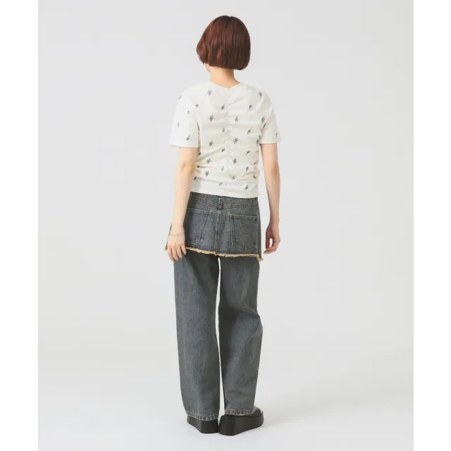【BEAMS】官方旗艦館 Ray BEAMS / 女裝 花朵 刺繡 縮皺 T恤