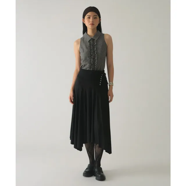【BEAMS】官方旗艦館 Ray BEAMS / 女裝 泡泡紗 格紋 荷葉邊 無袖 上衣