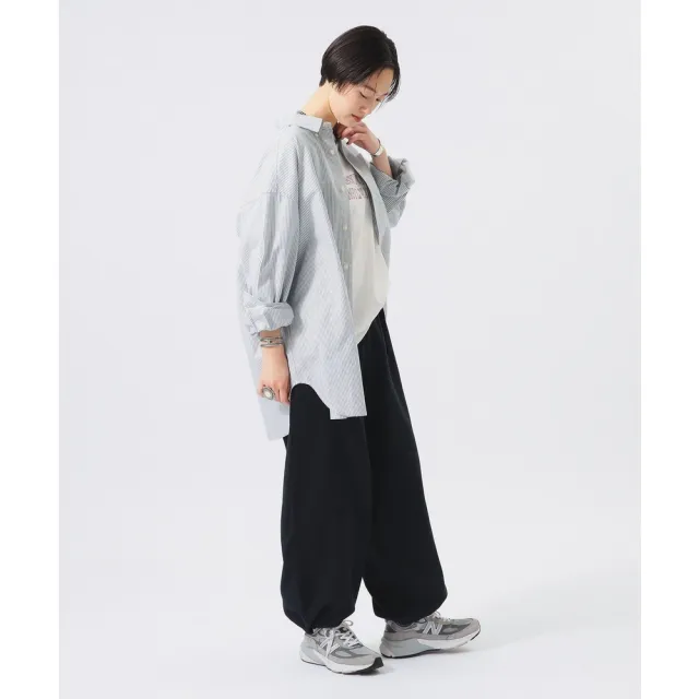 【BEAMS】官方旗艦館 BEAMS BOY / 女裝 BIG 扣領 條紋 襯衫