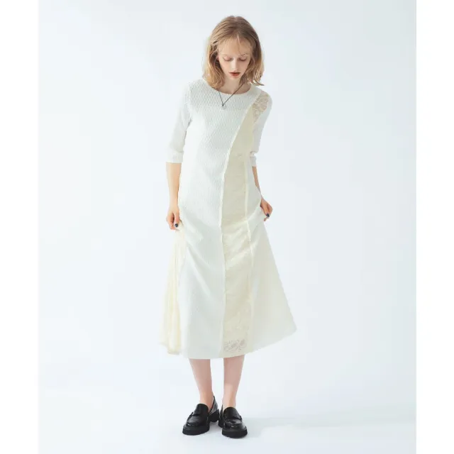 【BEAMS】官方旗艦館 Ray BEAMS / 女裝 蕾絲 拼接 緹花 洋裝