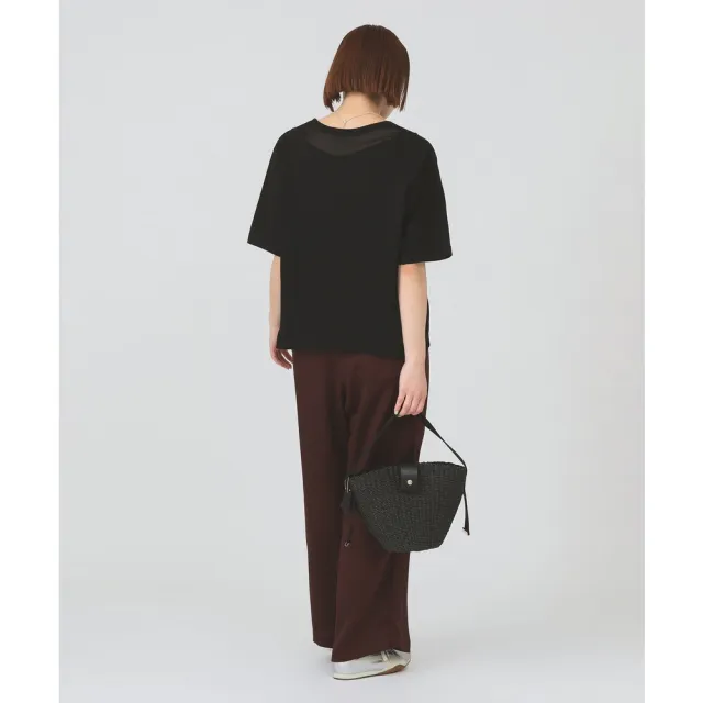 【BEAMS】官方旗艦館 Ray BEAMS / 女裝 透膚 拼接 圓領 T恤