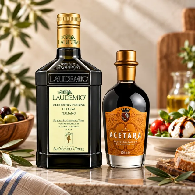 【Laudemio】森米西爾 小騎士 特級冷壓初榨橄欖油250ml+Acetara巴薩米克醋三星黃標250ml 油醋組雙11