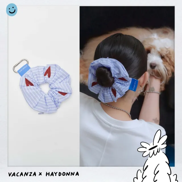【vacanza】― Haydonna 系列|刺繡愛心 兩用大腸圈 髮圈 (髮飾 情人節禮物 生日禮物)