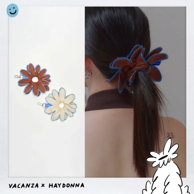 【vacanza】― Haydonna 系列｜狗狗花花 兩用大腸圈 髮圈 (髮飾 情人節禮物 生日禮物)