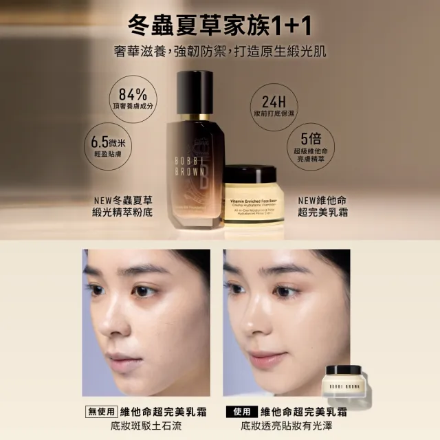 【Bobbi Brown 芭比波朗】新品上市 冬蟲夏草緞光精萃粉底液30ml