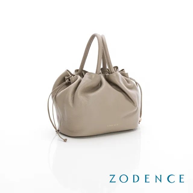 【ZODENCE 佐登司】SACCA進口真皮抽繩手提斜背包-多色(肩背包/水桶包)