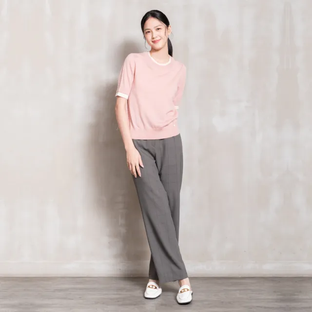 【perng yuh 芃諭名品】倫敦霧影 細格紋 直筒褲(2026 AW Collection|5C秋冬新品上市)