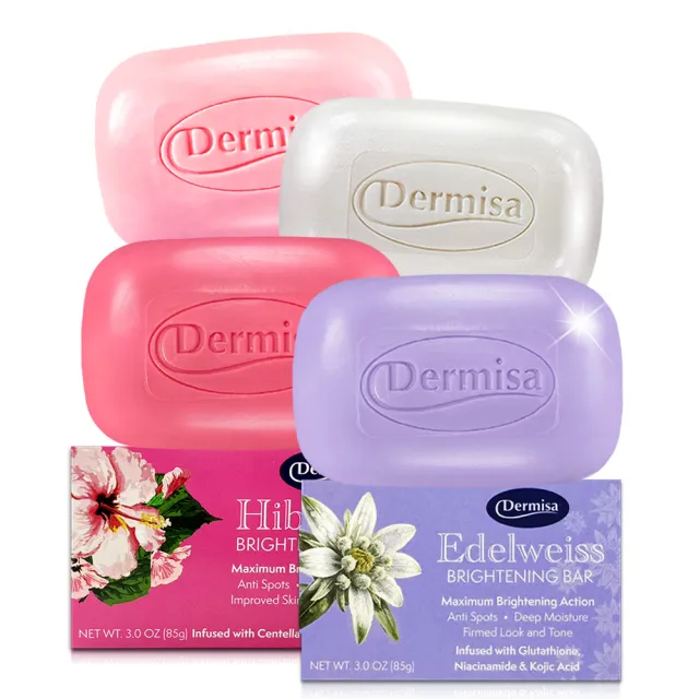 【Dermisa】(獨家限定)雪絨花淡斑皂+扶桑花淡斑皂+珍珠淡斑皂+櫻花淡斑皂(橙花精油香氛 菸鹼醯胺 穀胱甘肽)