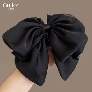 【Gulicc 古莉可】氣質緞面 多層次蝴蝶夾 抓夾(雙11 生日 髮飾 頭飾 鯊魚夾 抓夾 禮物)