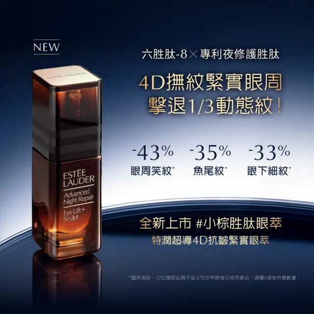 【Estee Lauder 雅詩蘭黛】小棕4D眼萃組(特潤超導4D抗皺緊實眼萃15ml贈小棕眼萃5mlx2/週年慶限定組)