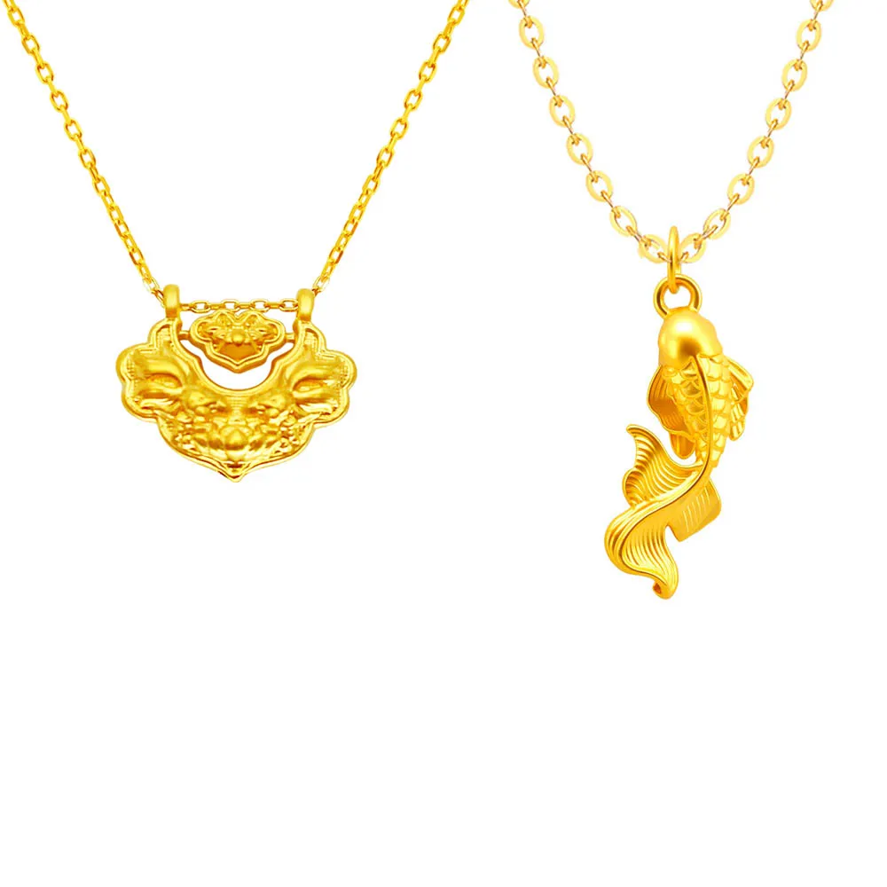【迎鶴金品】黃金9999 錦鯉鎖包/鯉魚墜子(0.14錢正負1厘)