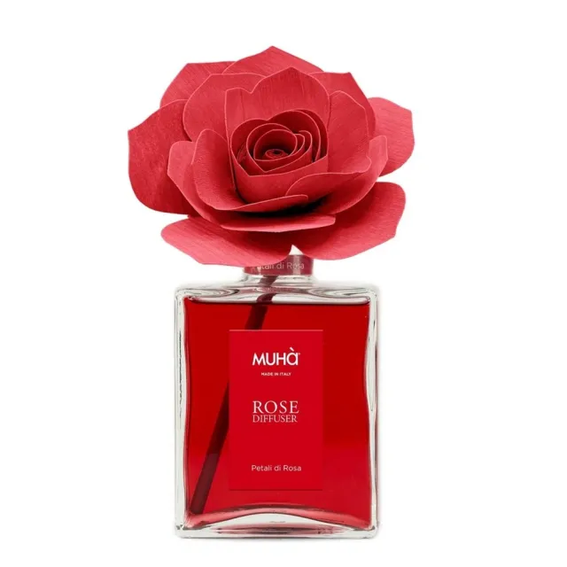 【MUHa】義大利進口室內香氛-紅玫瑰花-紅玫瑰 200ml(室內擴香、居家香氛)