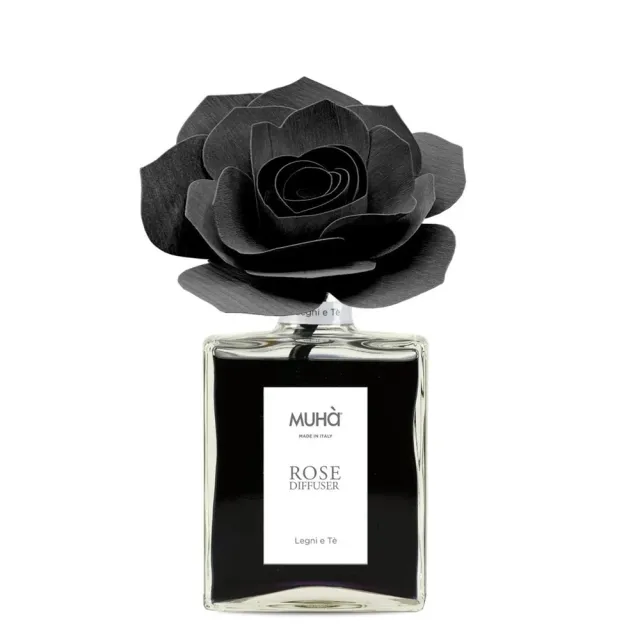 【MUHa】義大利進口室內香氛-黑玫瑰花-木韻伯爵 200ml(室內擴香、居家香氛)