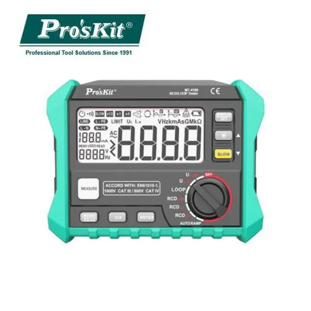 【Pro’sKit 寶工】漏電開關回路電阻測試儀 MT-4109(漏電開關測試儀/可測跳脫電流、跳脫時間、環路電阻)