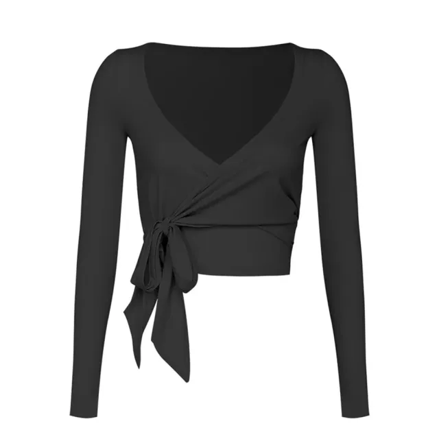 【WISKII】綁帶長袖短版上衣 TIE-FRONT LONG SLEEVE CROP TOP