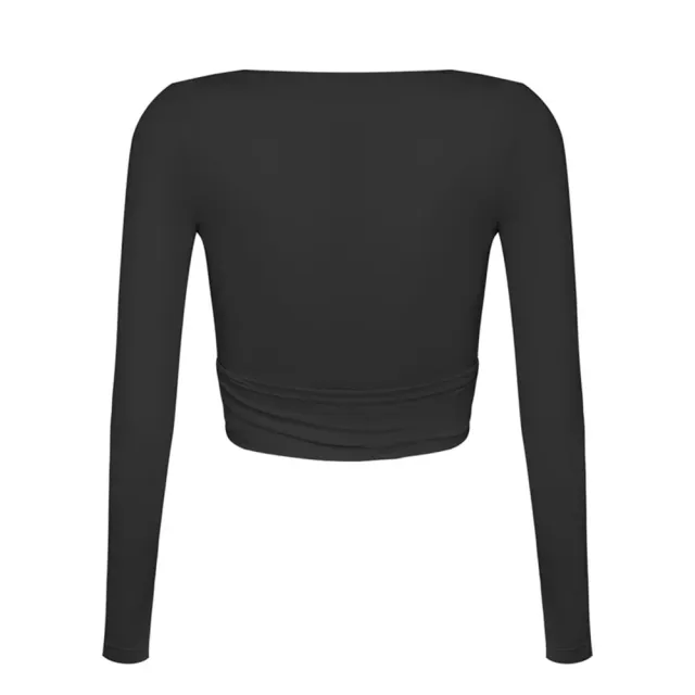 【WISKII】綁帶長袖短版上衣 TIE-FRONT LONG SLEEVE CROP TOP