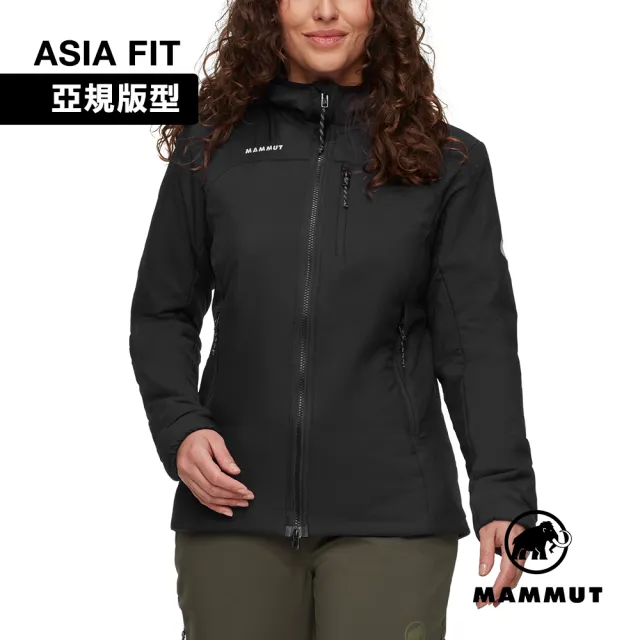 【Mammut 長毛象】Rime IN Hooded Jacket AF W 保暖繩化纖連帽外套 黑色 女款 #1013-04120