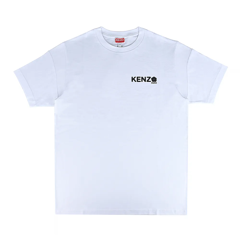 【KENZO】KENZO Boke Flower 2.0海棠花黑字印花棉質短袖T恤(白/男款)