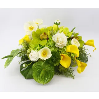 【HUGO DECO 榆果傢飾】沐光之森海芋蘭花精品香氛花禮(擬真花/人造盆栽/綠化/佈置/禮物)