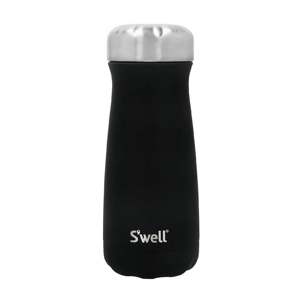 【S’well】美國 Traveler不鏽鋼保溫瓶 曜石黑470ml / swell 保溫杯 保冷保冰杯 水壺 環保杯