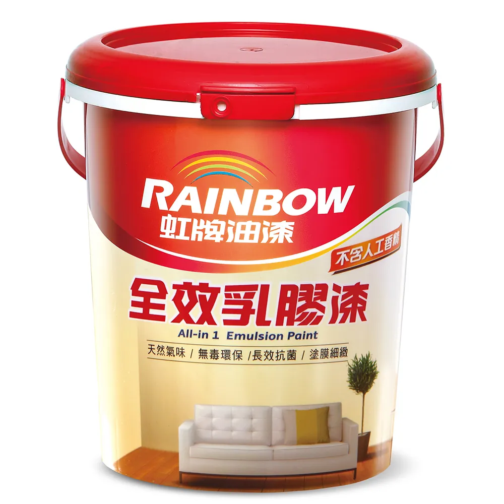 【虹牌】彩虹屋 全效乳膠漆 玫瑰白 1G